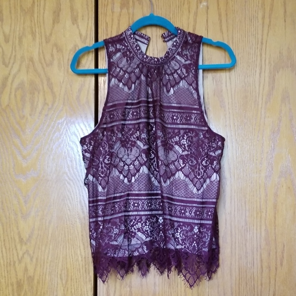 Maroon lace top
